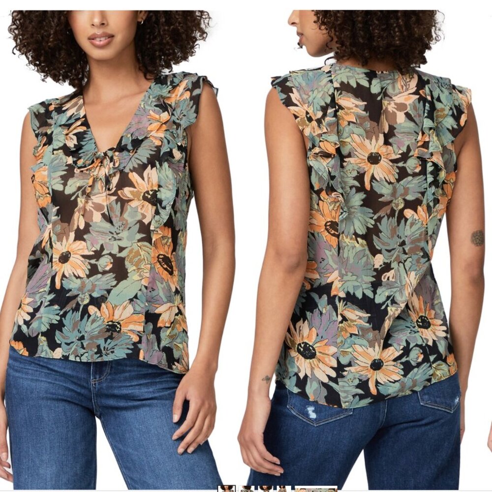 NWT Paige Cataleya Floral Silk Top (Size L)